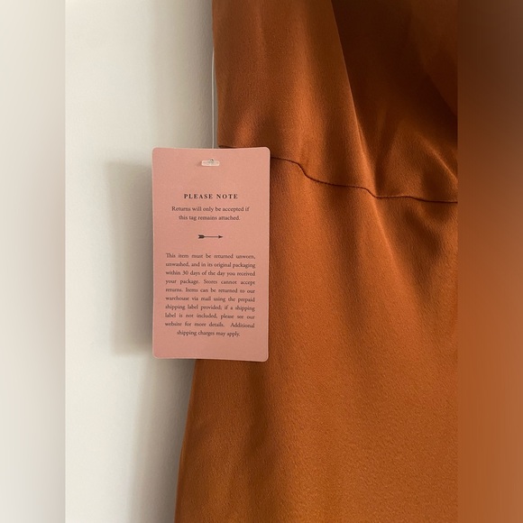 Anthropologie BHLDN Rust Cali Satin Cowl Neck-Midi Slip Dress-SIZE 4. NWT - Picture 5 of 7